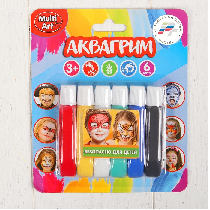 Аквагрим MultiArt 6 цв. в тюб. 12019-R
