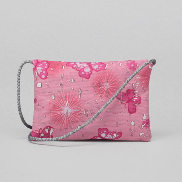 Детская сумка "Бабочки", отдел на молнии, наружный карман, цвет розовый