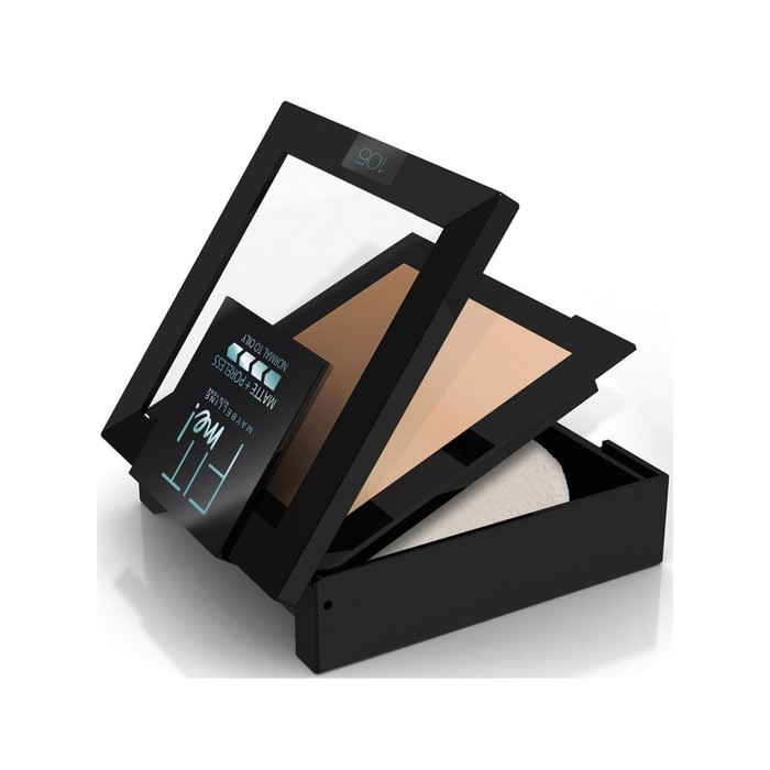 Пудра для лица Fit Me, матирующая, скрывающая поры, оттенок 105 натурально-бежевый