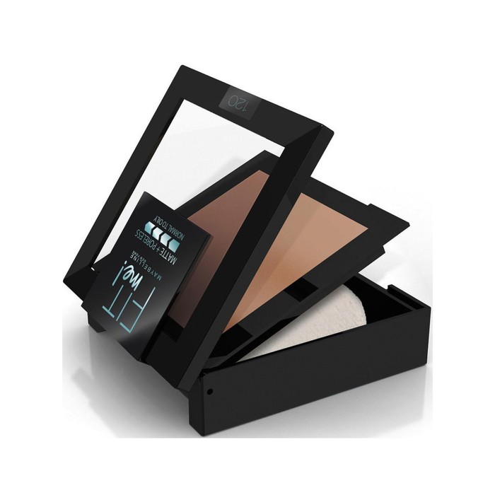 Пудра для лица Fit Me, матирующая, скрывающая поры, оттенок 120 класический бежевый