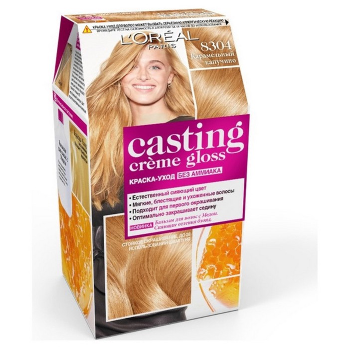 Краска для волос L'Oreal Casting Creme Gloss без аммиака, оттенок 8304 Карамельный капучино   358900