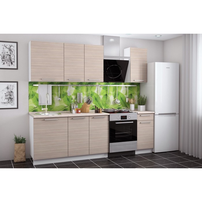 Кухонный гарнитур "Барселона", 1800 мм, цвет ясень