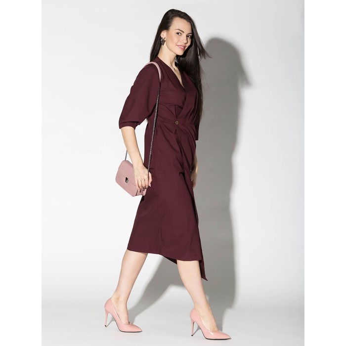 Платье женское кимоно цвет бордовый, р-р 48