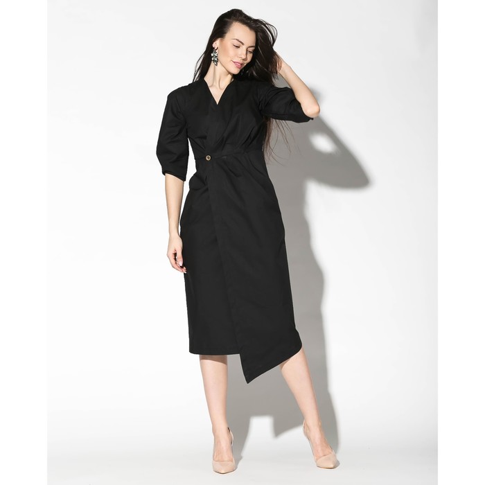 Платье женское кимоно цвет черный, р-р 48