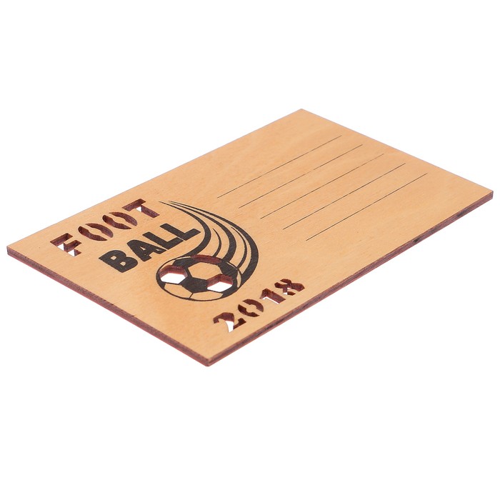 Открытка деревянная "Football 2018" мяч