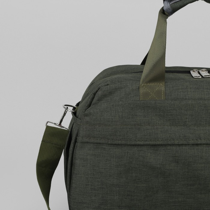 Сумка спорт Атлетик, 40*20*26, отдел на молнии, 3 н/кармана, длинн ремень, хаки