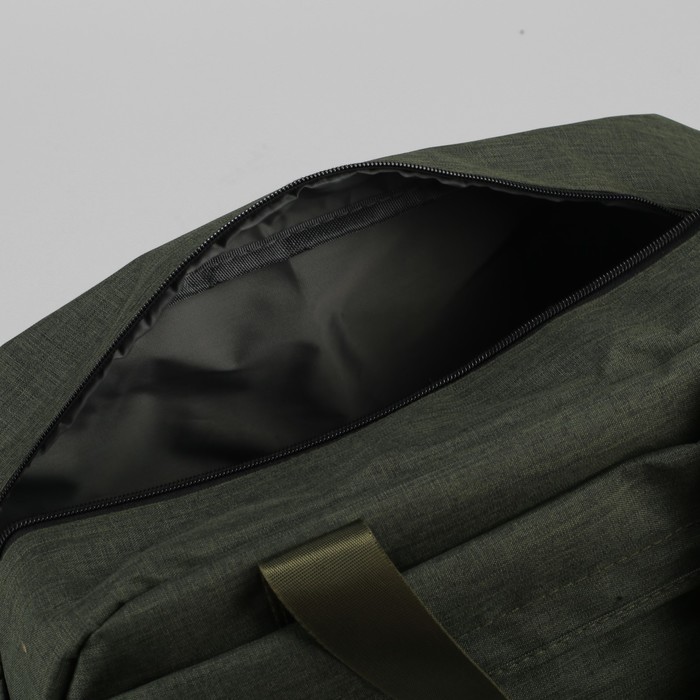 Сумка спорт Атлетик, 40*20*26, отдел на молнии, 3 н/кармана, длинн ремень, хаки