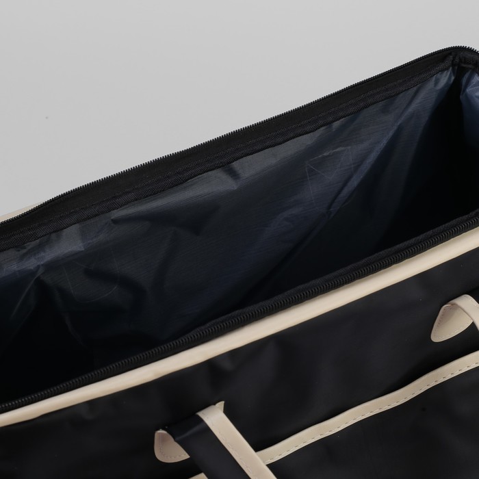 Сумка дорожная «Саквояж», отдел на молнии, 3 наружных кармана, цвет чёрный