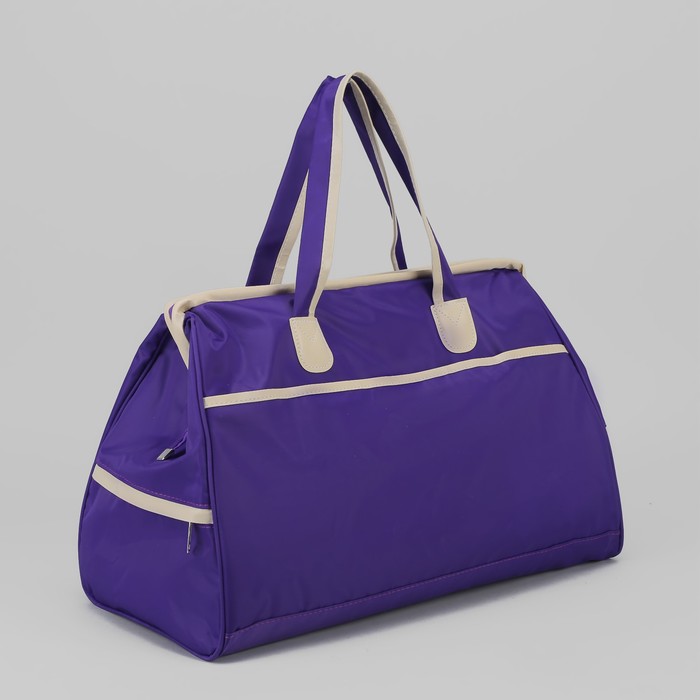 Сумка дорожная «Саквояж», отдел на молнии, 3 наружных кармана, цвет сиреневый