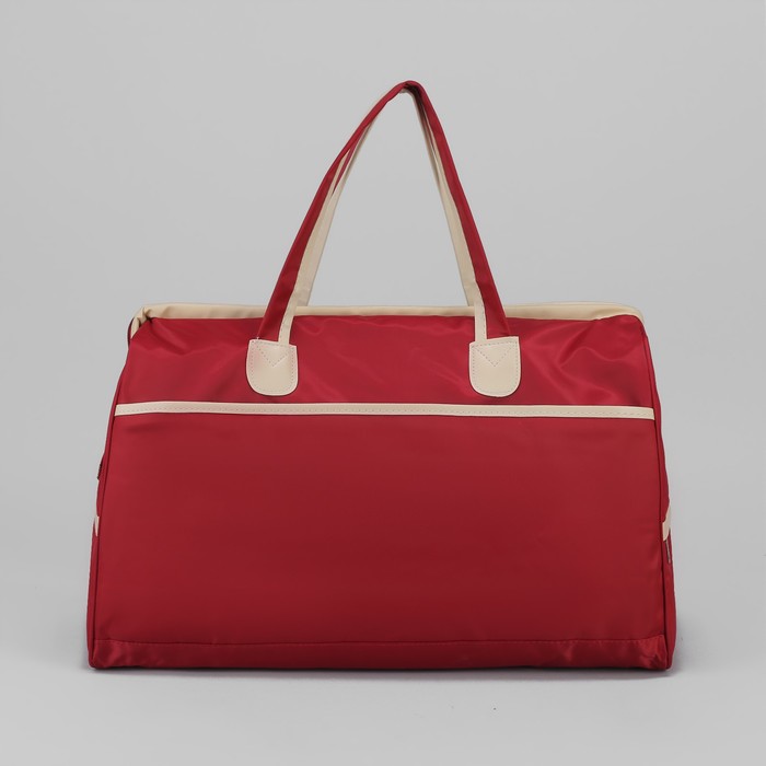 Сумка дорожная «Саквояж», отдел на молнии, 3 наружных кармана, темно-красный