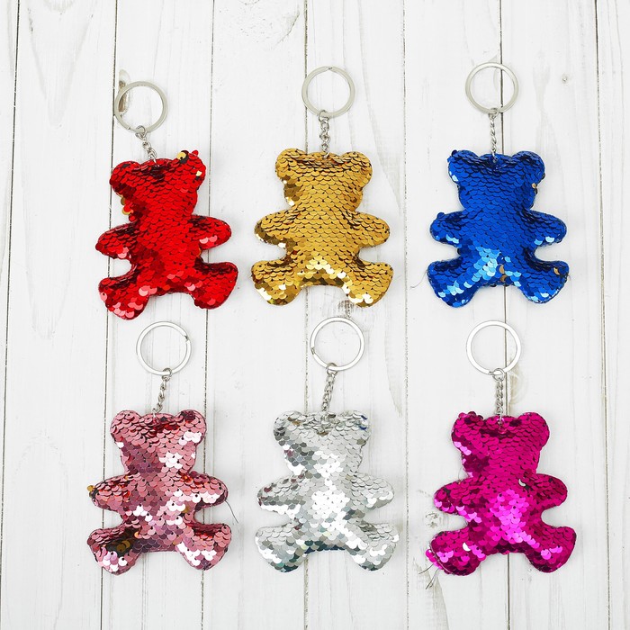 Мягкий брелок-хамелеон "Медведь", цвета МИКС