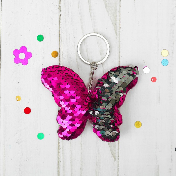 Мягкий брелок-хамелеон "Бабочка", цвета МИКС
