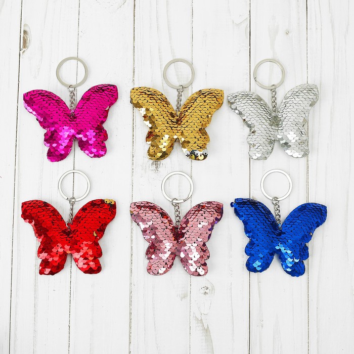 Мягкий брелок-хамелеон "Бабочка", цвета МИКС
