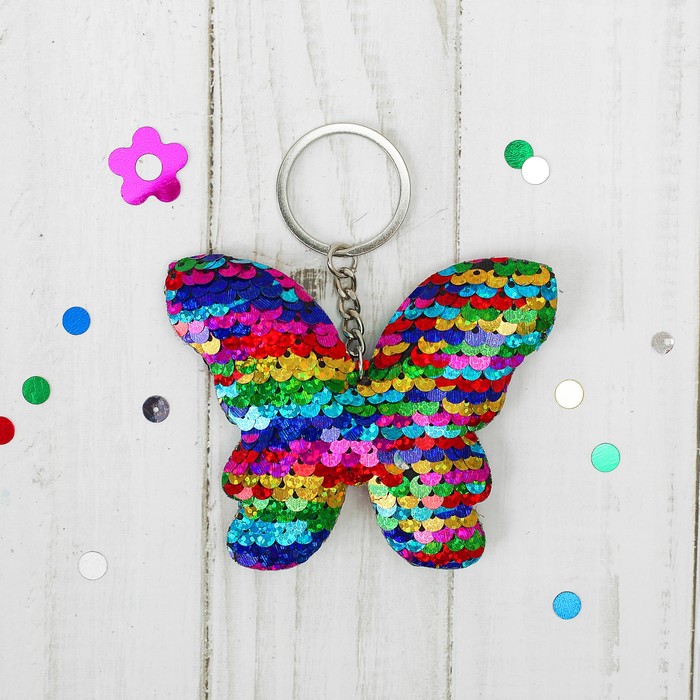 Мягкий брелок-хамелеон "Бабочки"