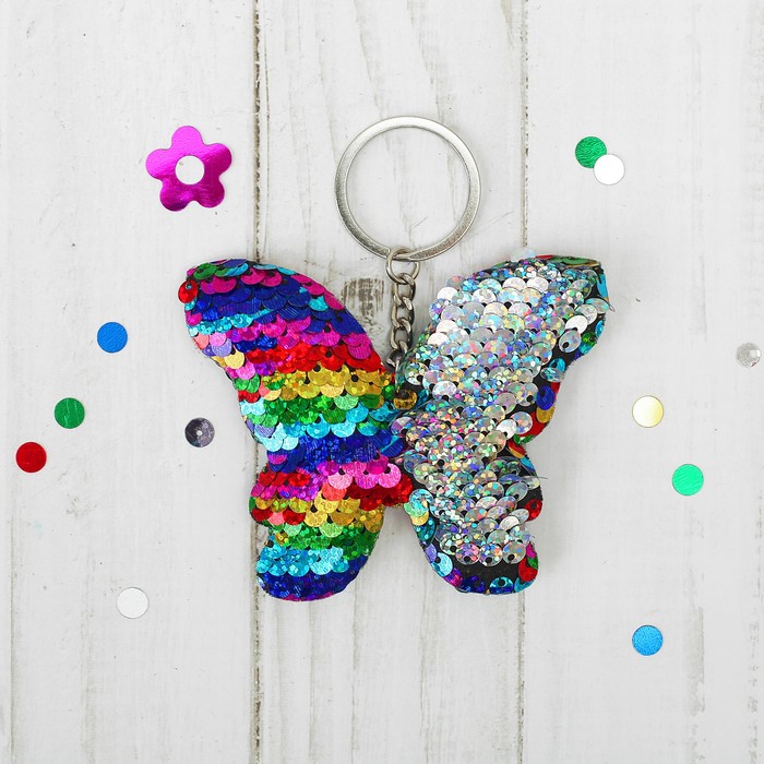 Мягкий брелок-хамелеон "Бабочки"