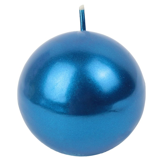 Свеча "Шар", синий металлик, 6×6см