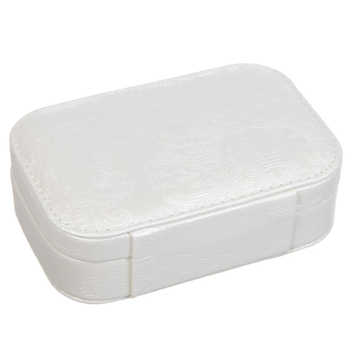Шкатулка кожзам для украшений миниатюра "Белоснежные узоры" 4,5х15х10 см