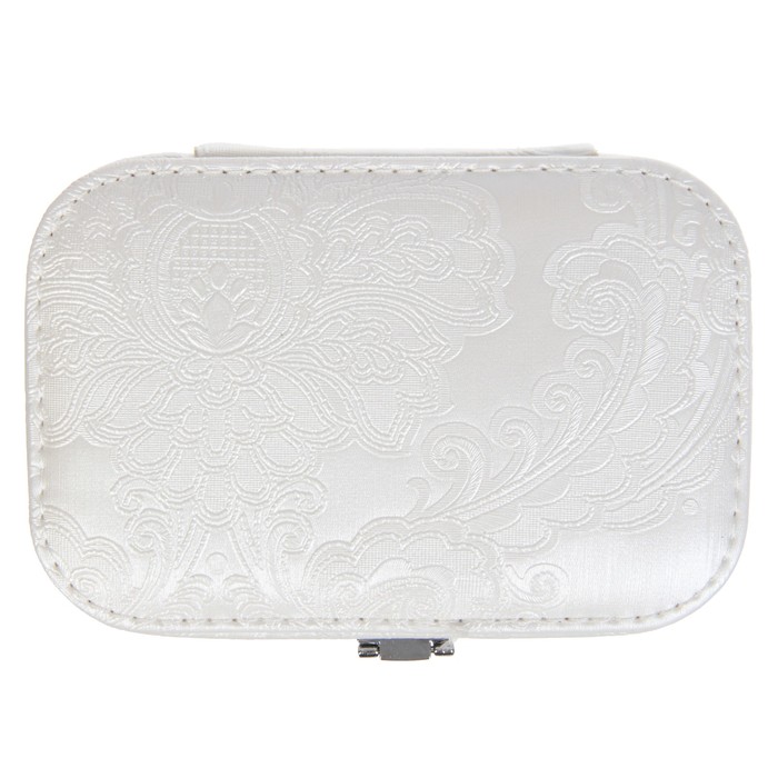 Шкатулка кожзам для украшений миниатюра "Белоснежные узоры" 4,5х15х10 см