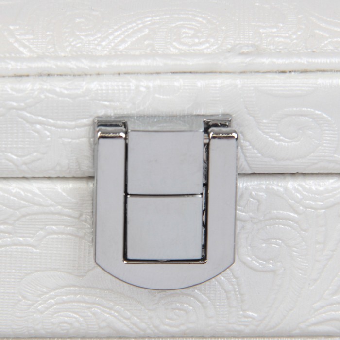 Шкатулка кожзам для украшений миниатюра "Белоснежные узоры" 4,5х15х10 см