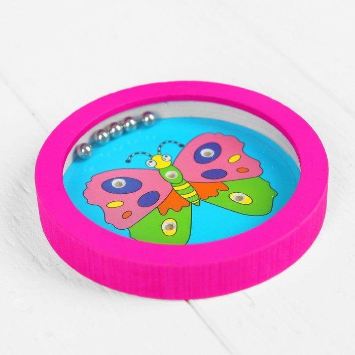 Головоломка круглая "Загони 5 шариков" Зверята, МИКС