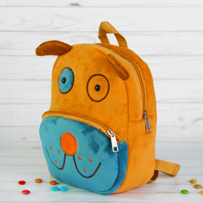 Мягкий рюкзак "Пёсик" рыжий носик