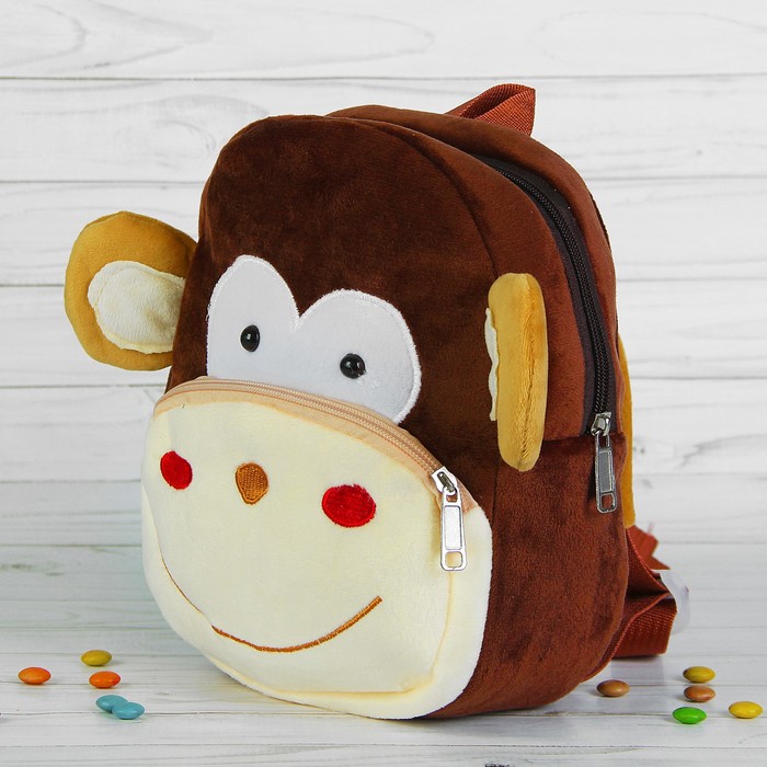 Мягкий рюкзак "Обезьянка" красные щёчки