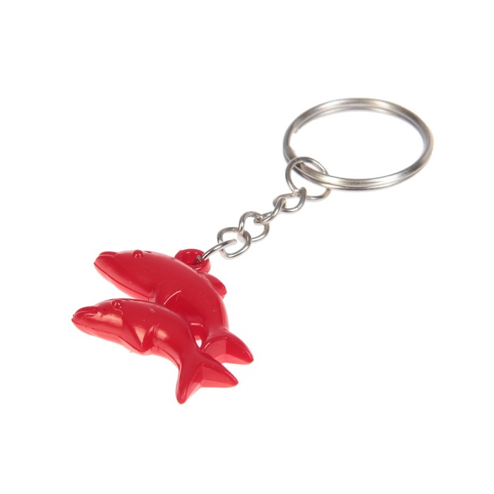 Брелок пластик "Два ярких дельфина" МИКС 4х2,6 см