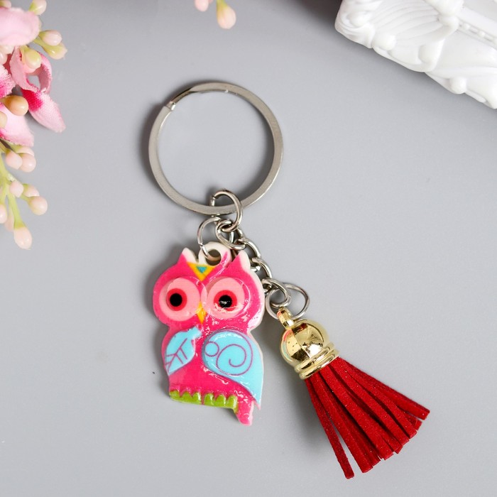 Брелок пластик "Совушка с кисточкой" МИКС 3,5х2,2 см