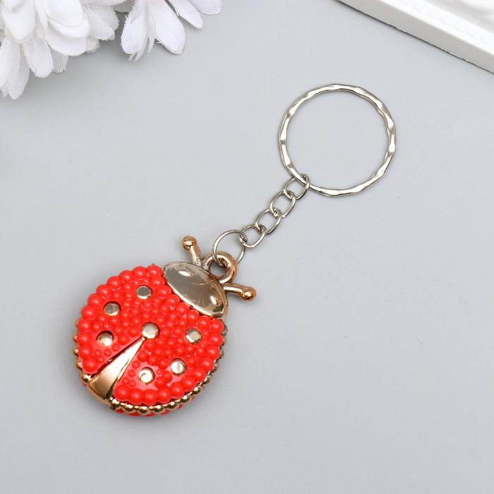 Брелок пластик под металл "Божья коровка" МИКС 3,8х3,2 см