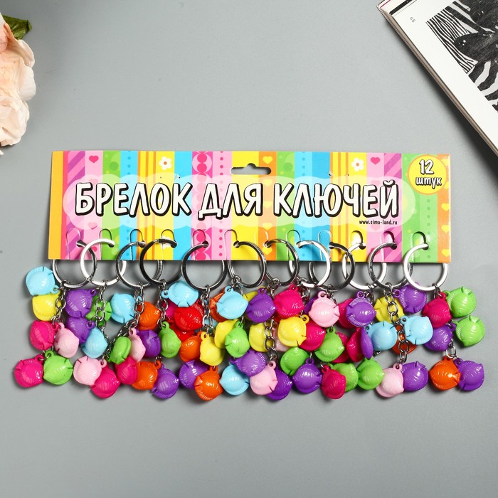 Брелок пластик висюльки "6 цветных рыбок" МИКС 6,2х2 см