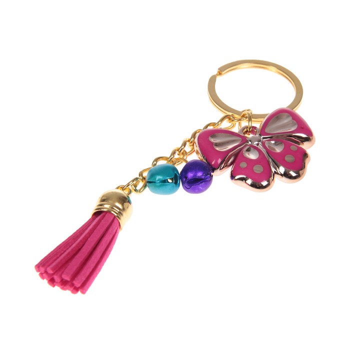 Брелок пластик висюльки "Бабочка с кисточкой" МИКС 8х3,2 см