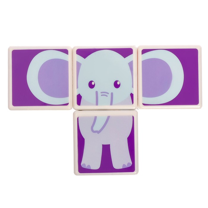 Конструктор магнитные кубики «Друзья животные», 4 детали