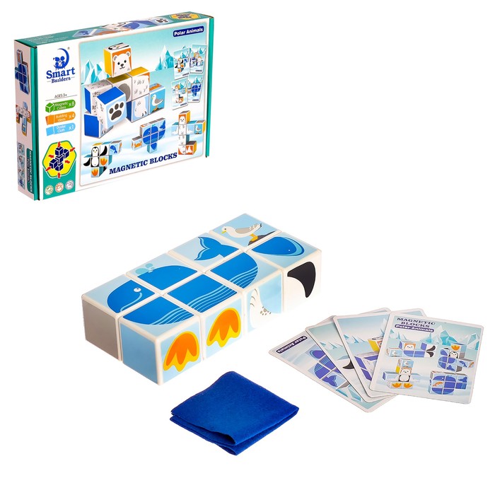 Конструктор магнитные кубики «Полярные животные», 8 деталей