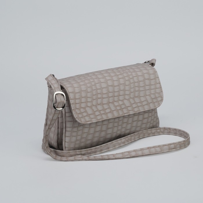 Сумка женская, 2 отдела на молниях, наружный карман, регулируемый ремень, цвет бежевый