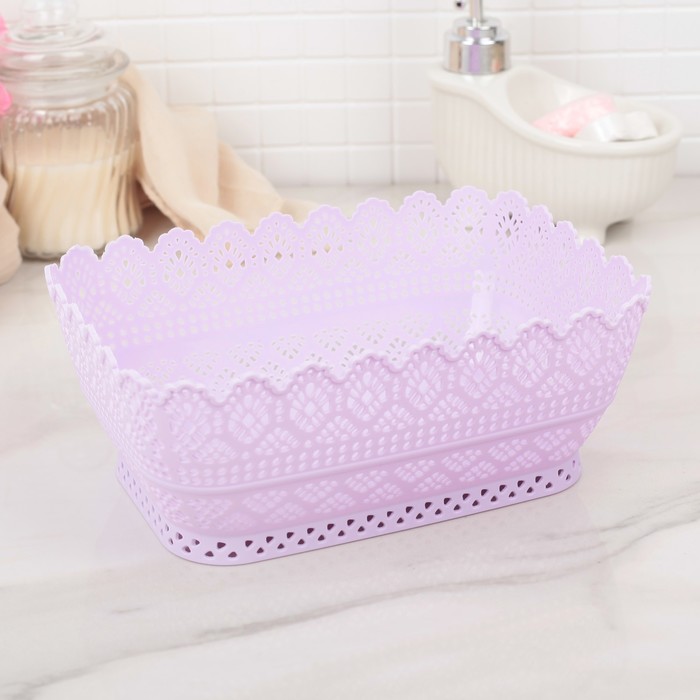 Корзина для хранения 20х14х8 см, "Кружево", цвет МИКС