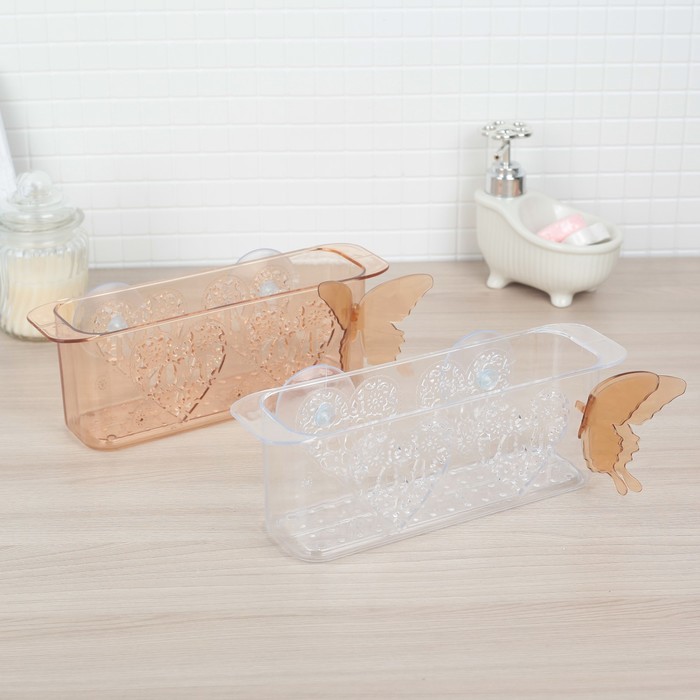 Держатель для ванных принадлежностей на присосках "Love" 16х7х9 см, цвет МИКС