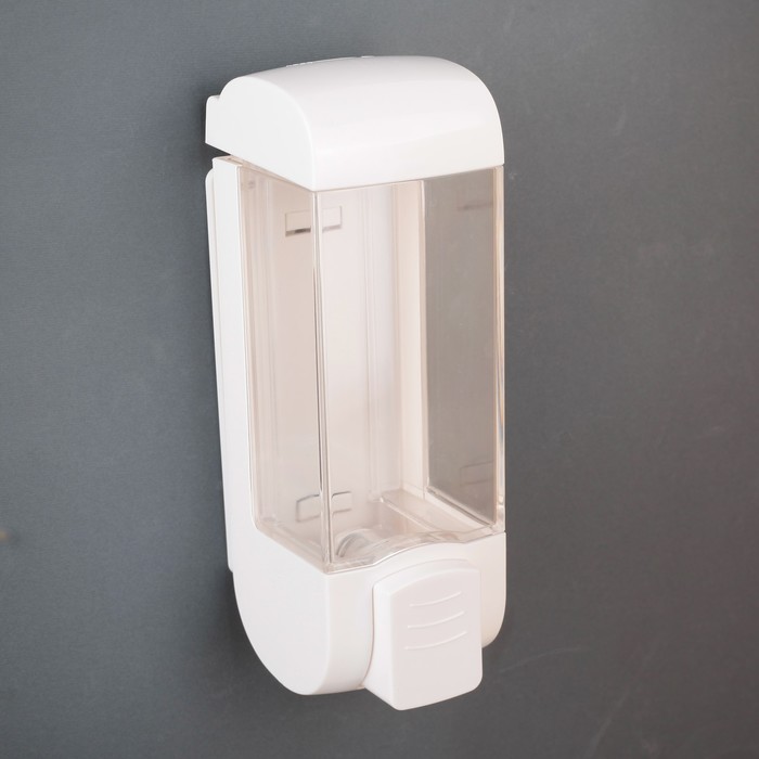 Диспенсер для жидкого мыла механический 350 мл, пластик, цвет белый 6,5х7х19 см