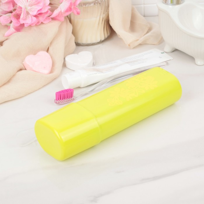 Футляр для зубной щетки и пасты 6,5х4,8х19,8 см, цвет МИКС