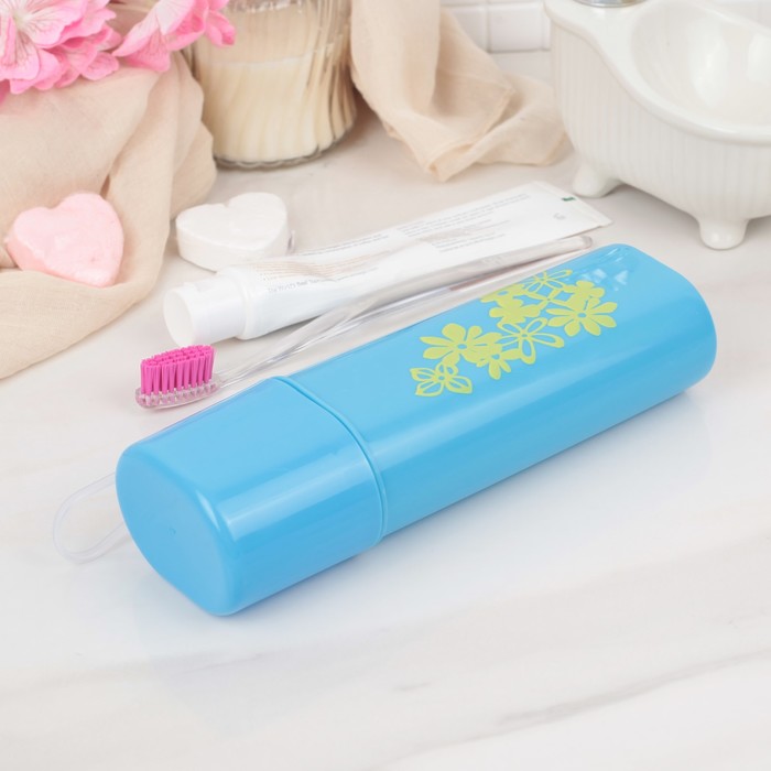 Футляр для зубной щетки и пасты 6,5х4,8х19,8 см, цвет МИКС
