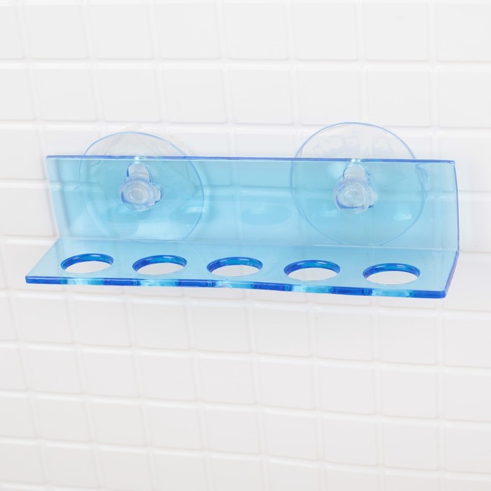 Держатель для 5 зубных щеток на присосках 15х3х3,5 см "Bath Collection", цвет МИКС
