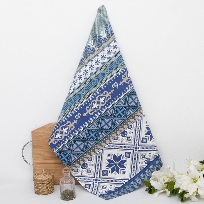 Полотенце "Домашний очаг синий ", наб.40х75 см