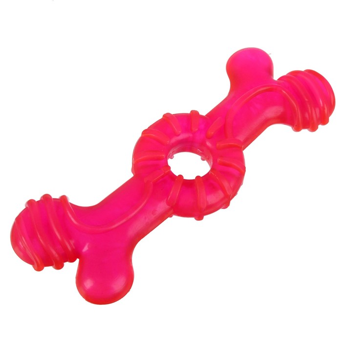 Игрушка жевательная "Кость с кольцом" большая, 17 см, микс цветов