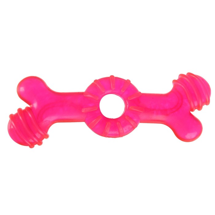 Игрушка жевательная "Кость с кольцом" большая, 17 см, микс цветов