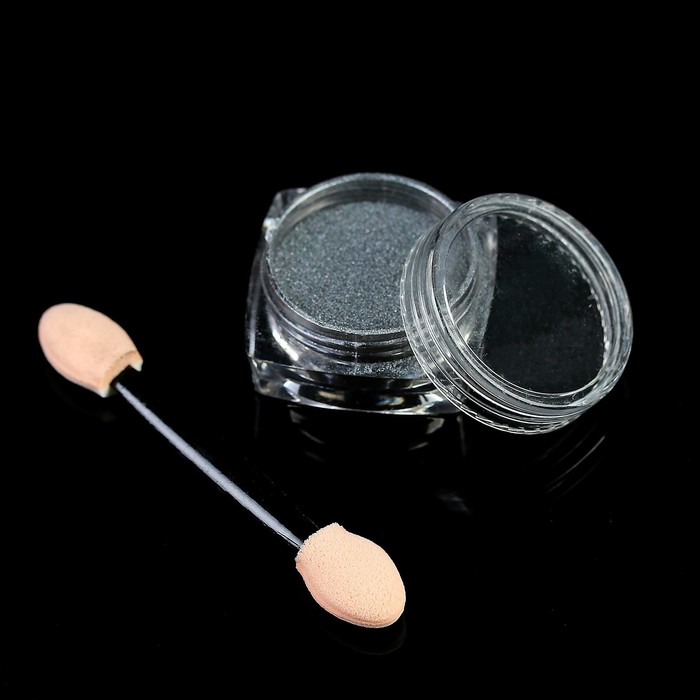 Втирка "Графит" для декора ногтей, 2гр, с аппликатором, цвет чёрный