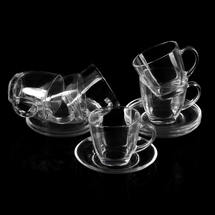 Сервиз чайный "Утонченность", 12 предметов: 6 чашек 180 мл, 6 блюдец 12,5 см