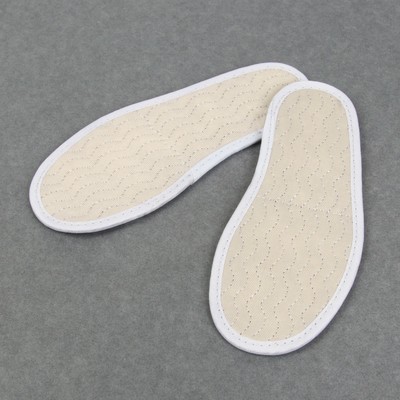 Стельки для обуви, прошитые, окантовка, 25 р-р, пара, цвет бежевый