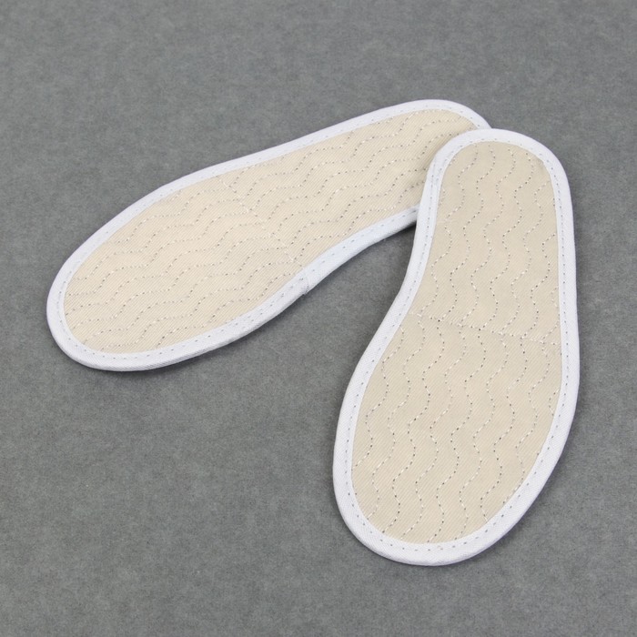 Стельки для обуви, прошитые, окантовка, пара, 30р-р, цвет бежевый