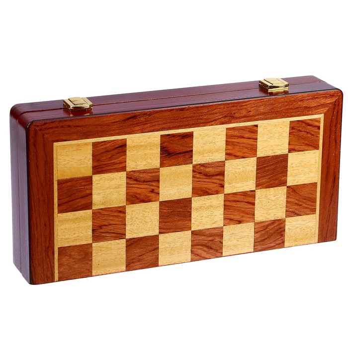 Шахматы магнитные деревянные, клетка 3 см, (фигуры от 3.5 см до 6.5 см), 30х15 см