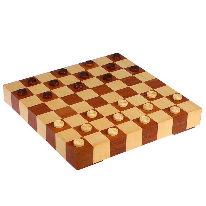 Набор игр 2в1: шашки (d=2.6см), шахматы (фигуры 4.5 - 9см), дерево, клетка 5см, 43х6х43см