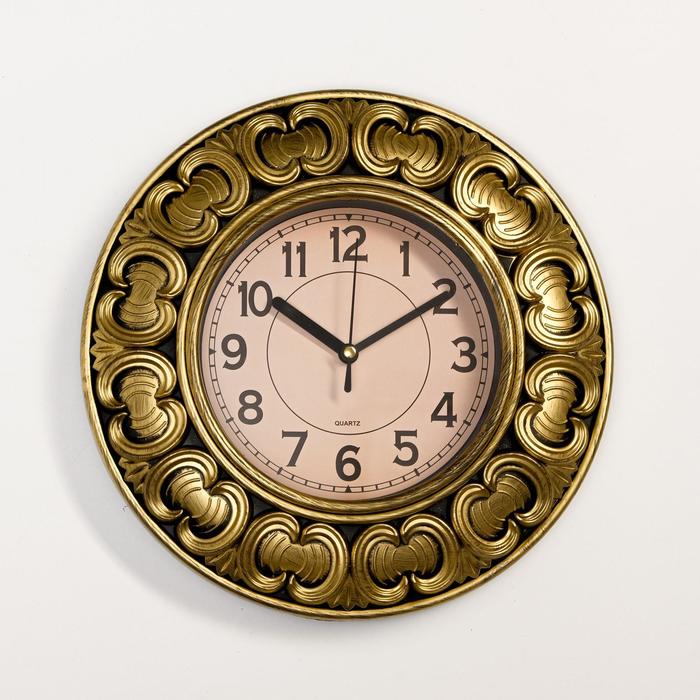 Часы настенные, серия: Интерьер, "Маргарет", дискретный ход, d-26 см, циферблат 14 см